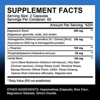 Suplemento Antiestrés Cortisol Balance MARCA GENERICA – Magnesio Glicinato + L-Teanina + Ashwagandha 60 Cápsulas