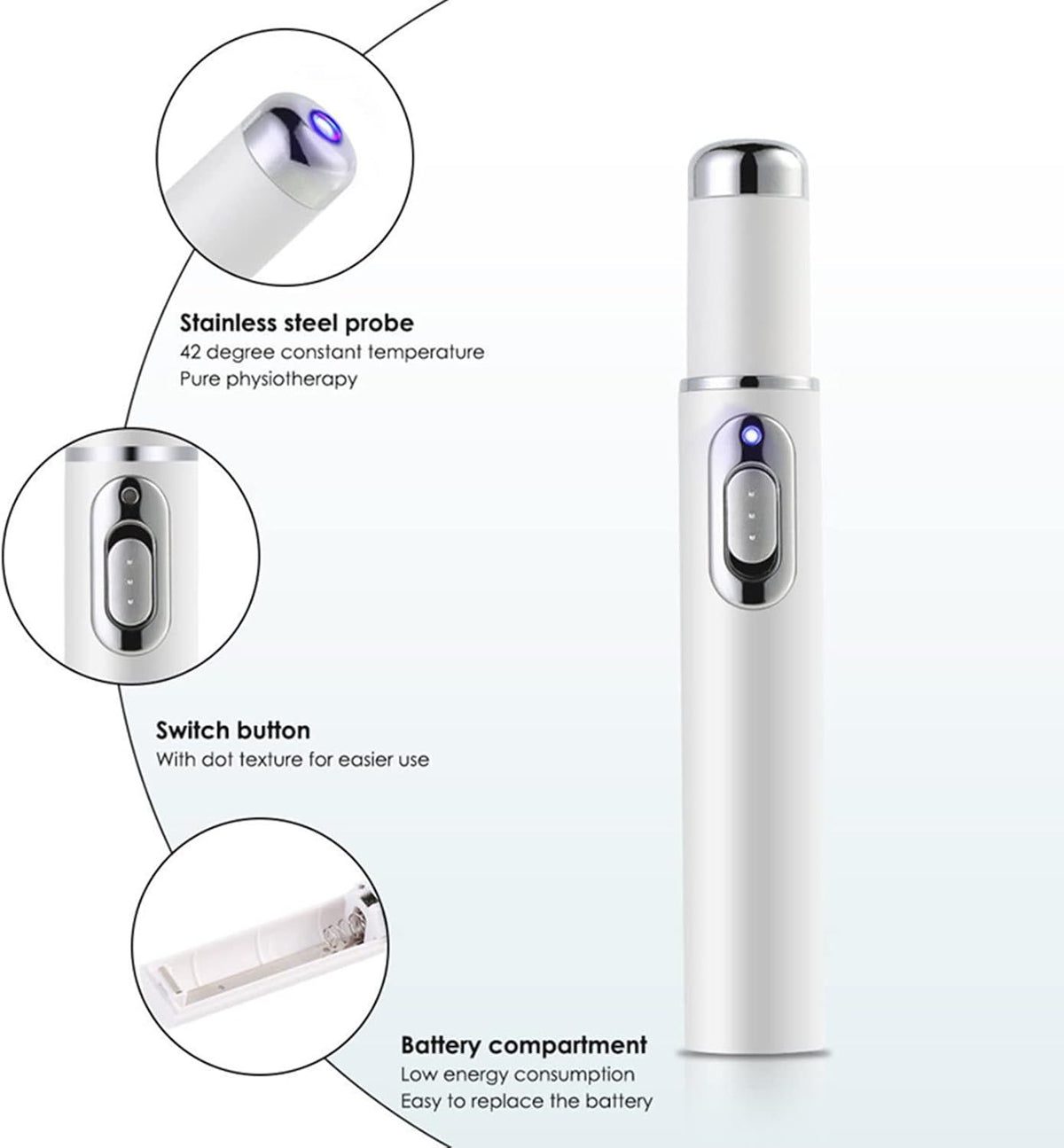 Bolígrafo de fototerapia LED antiacné